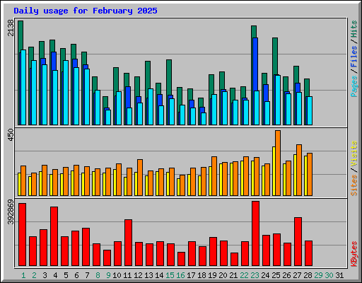 Daily usage for February 2025