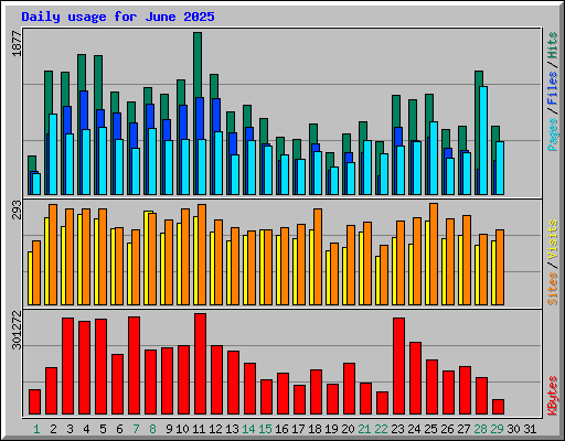 Daily usage for June 2025