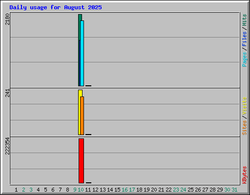 Daily usage for August 2025