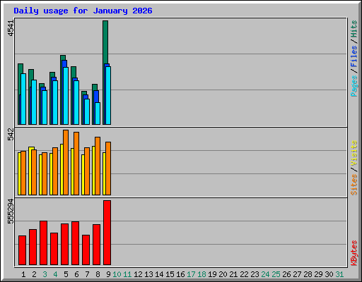 Daily usage for January 2026