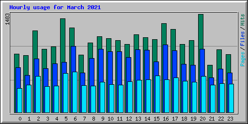 Hourly usage for March 2021