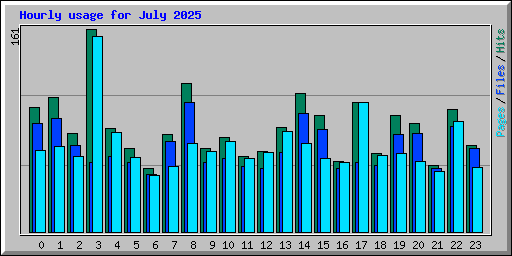 Hourly usage for July 2025