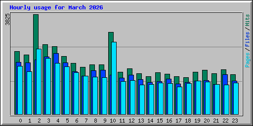 Hourly usage for March 2026